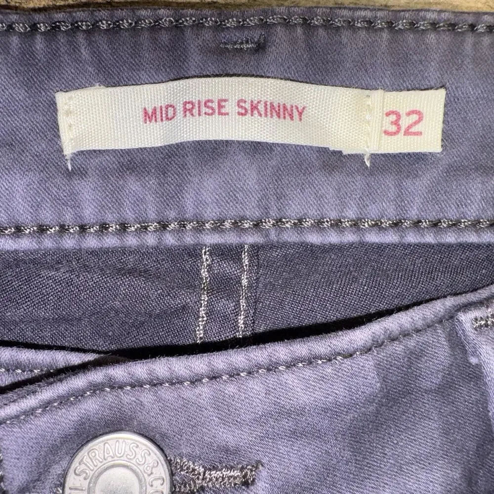 Levi's 514 Jeans Men's 32x30 Slate Blue Sunwashed Mid Rise Skinny White Tab‎